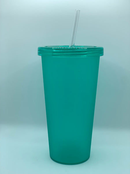 Green 24oz Plastic Tumbler